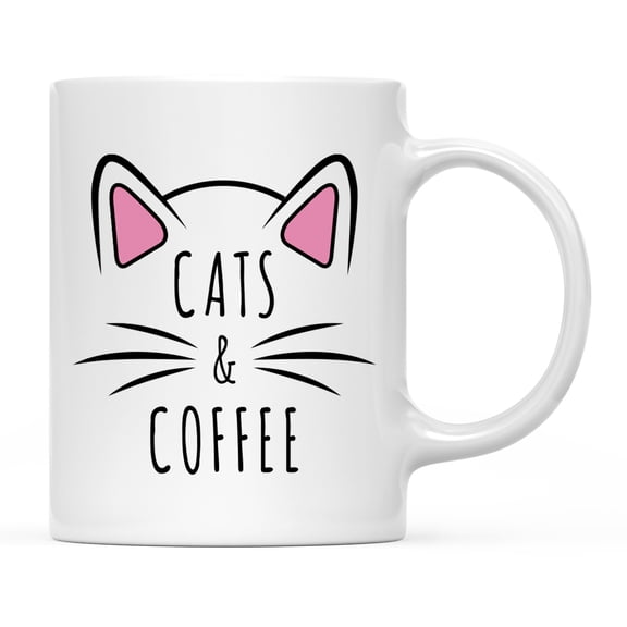 Koyal Wholesale Funny Cat Lover Ceramic Coffee Mug, Cats & Coffee