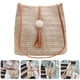 thumbnail image 3 of Bolsa de asas de bolso portátil tejido de paja de verano 1pc para mujeres chicas (marrón), 3 of 6