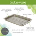 thumbnail image 6 of Rachael Ray Bakeware 13 inch x 19 inch Jumbo Steel Nonstick Cookie Pan with Roasting Rack, Silver, 6 of 6