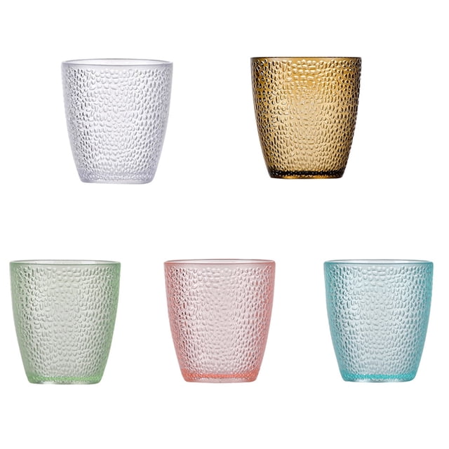 Nvzi Juego de 5 vasos de plástico acrílicos para agua, vasos reutilizables e irrompibles para beber