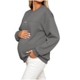 thumbnail image 6 of hoksml Maternity Nursing Sweatshirt Crew Neck Long Sleeve Pocket Adjustable Feeding Top for Pregnant Daily Soft, 6 of 9