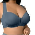 thumbnail image 2 of Elvqul Womens Full Coverage Bras Bra Front Closure Plus Size Blue Bras for Juniors Everyday, 2 of 5