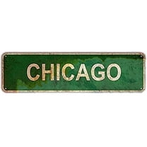 Tin Sign Chicago Street Street 4x16 Inches Vintage Metal Sign