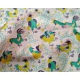 thumbnail image 5 of oneOone Silk Tabby Sea Green Fabric Rooster Cock Sewing Fabric By The Yard Printed Diy Clothing Sewing Supplies 42 Inch Wide-3A, 5 of 6