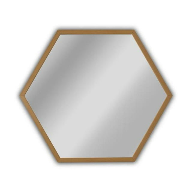 Chloe Lighting CH8M020MP26-HEX Miroir Mural Encadré Hexagonal Contemporain 24 Pouces Finition Érable