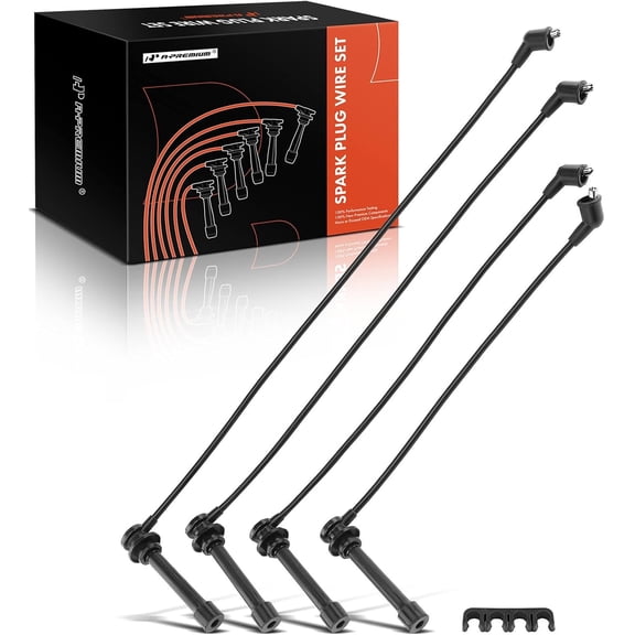 A-Premium Ignition Spark Plug Wires Set of 4 Compatible with Nissan Frontier 1998-2001, Xterra 2000-2001 L4 2.4L