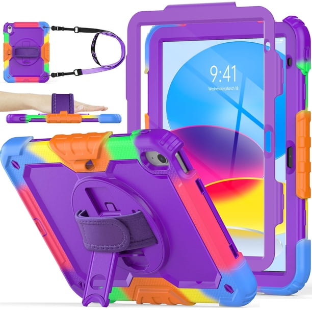 Funda SEYMAC de serie para iPad 11ª y 10ª generación, 11 pulgadas/10,9 pulgadas, color morado