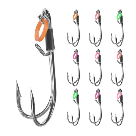 10lots Carps Fish Hook Coated High Carbon Steel Barbed Fish Hook for Live Shrimp And Basses