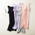 thumbnail image 4 of Women Sleeveless Built-in Bra Padded Long Nightdress Comfy Sleepwear Pajamas, 4 of 6