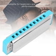 thumbnail image 2 of 10‑Hole Harmonica Blues Bb Key Harp Wind Musical Instrument Beginner Practice AM‑20DBlue, 2 of 4
