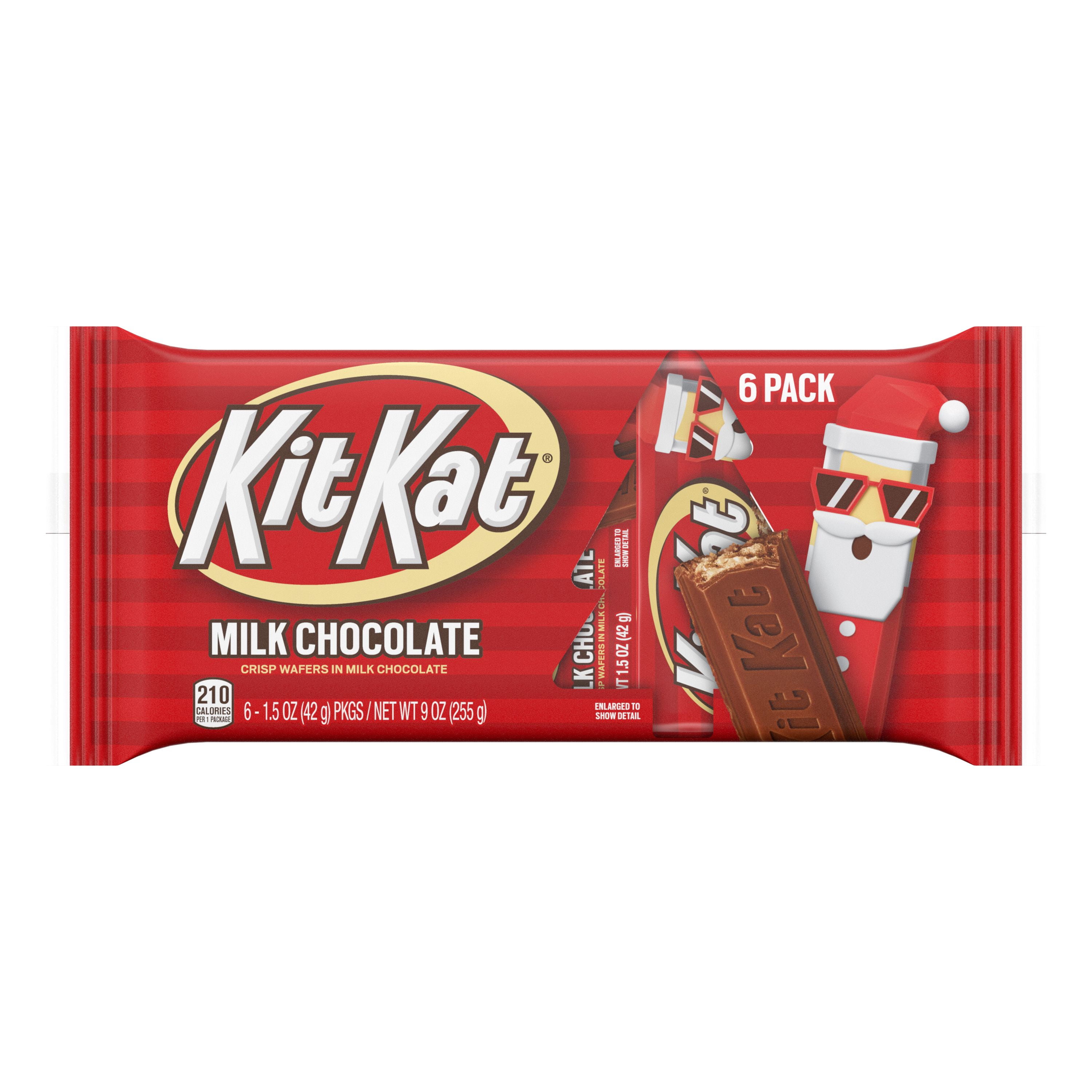 KITKAT Milk Chocolate Wafer Candy, Christmas, 1.5 oz, 6 Count