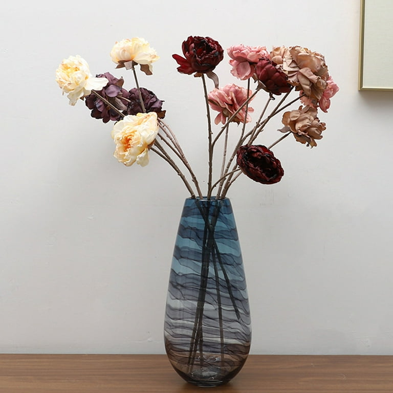 NUZYZ Artificial Flower Bright-colored Faux Silk Flower Deco Peony Display