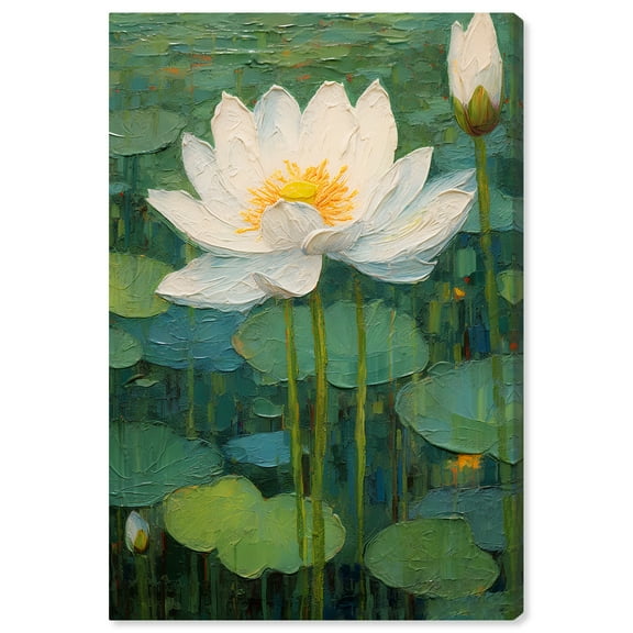 This Is My Waterlily Impressionism Wall Art /Monet And Van Gogh Inspired Art Canvas Wall Art by Art Remedy, Gallery Wrapped, 16" x 24"