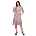 thumbnail image 3 of Moomaya Robe Imprimée Longueur Genou pour Femmes Grande Taille Vêtements Décontractés Tenue d'Été, 3 of 4
