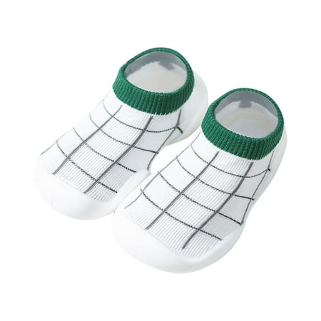 

Qufokar Tiny Feet Baby Shoes Baby Shoes Size 4 Girls Toddler Kids Baby Boys Girls Shoes First Walkers Striped Plaid Antislip Socks Shoes Prewalker