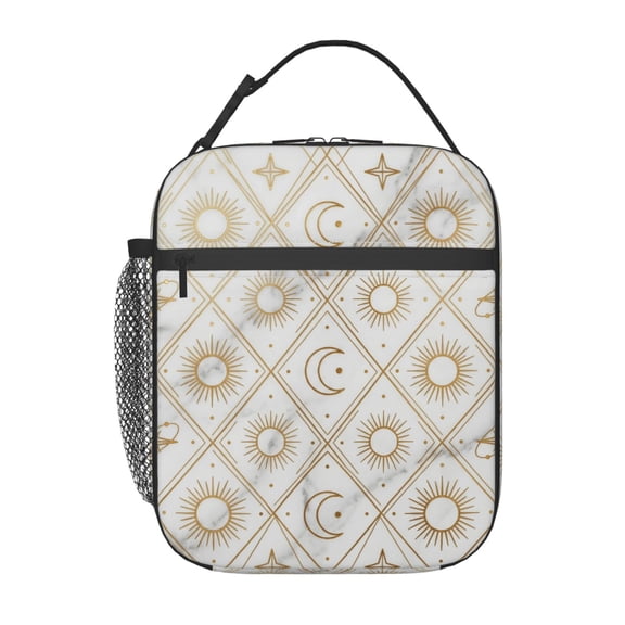 Sun And Moon Lunch Bag Reusable Zipper Closure Leakproof Insulated Lunch Box Cooler Tote Bag Food Container Snack Bag