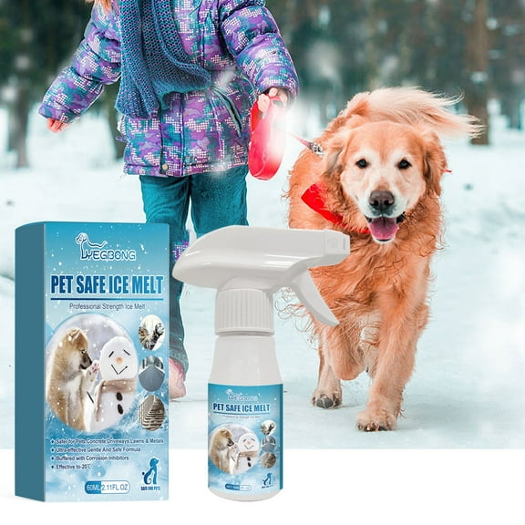 Ice Melt Pet Safe Ice Melt Snow Melter - Fast-Acting & Eco-Friendly Ice Melter for Winter Walkways,Non-Slip Protection,Long-Lasting & Safe for Pets/Paws,Effective Snow Remover‌,60ml