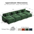 thumbnail image 2 of CDCASA 154" Modular Sectional Sofa Bed, 4-Seat Cloud Couch with Movable Ottoman, Deep Seat Modern Sofa, Oversized Sectional Couches for Living Room, Green, 2 of 8
