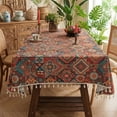thumbnail image 1 of Fesfesfes Boho Tablecloth for Square Tables,Fringed Edges with Geometric Pattern Tablecloths,Floral Table Cover Cloth Decorative for Kitchen Dining Room, 1 of 6