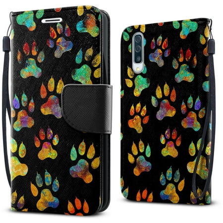 FINCIBO Kickstand Card Holder Magnetic + Flap Wallet Pouch Cover Case for Samsung Galaxy A50 6.4