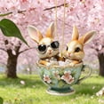 thumbnail image 5 of AURIGATE Easter Teacup Bunny Hanging Ornaments, Cute Rabbit in Teacup Decorative Accents, Spring Easter Tree Decorations for Home, Party, Window & Easter Gifts, 5 of 6