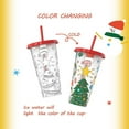 thumbnail image 4 of Christmas Portable Dining Supplies Plastic Discoloration 710ml Straw Cup Color Changing Cup Iced Coffee Cup Cold Drink Cup STYLE 4, 4 of 6