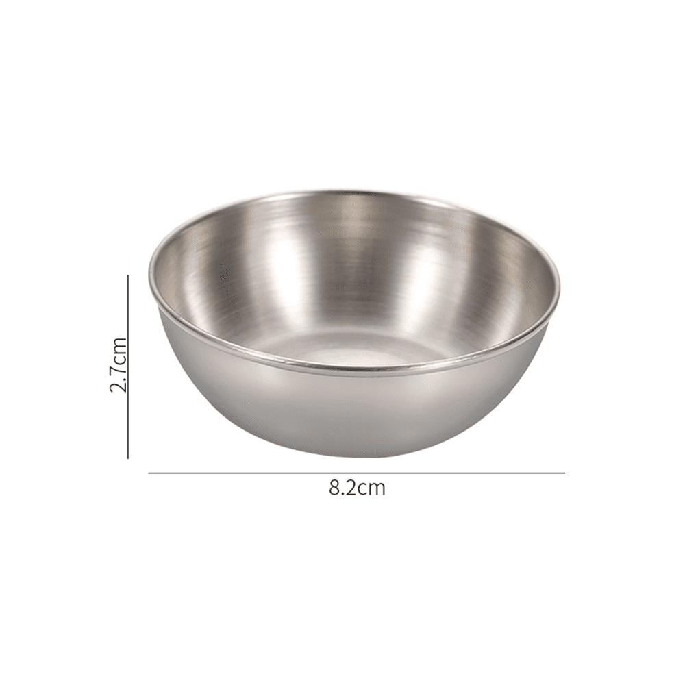 Round Small Sauce Dish Stainless Steel Seasoning Plates Dipping Bowl