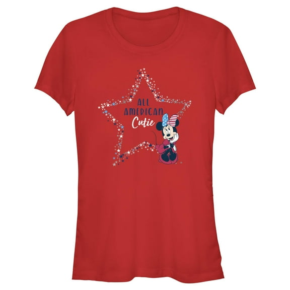 Junior's Minnie Mouse All American Cutie Graphic T-Shirt