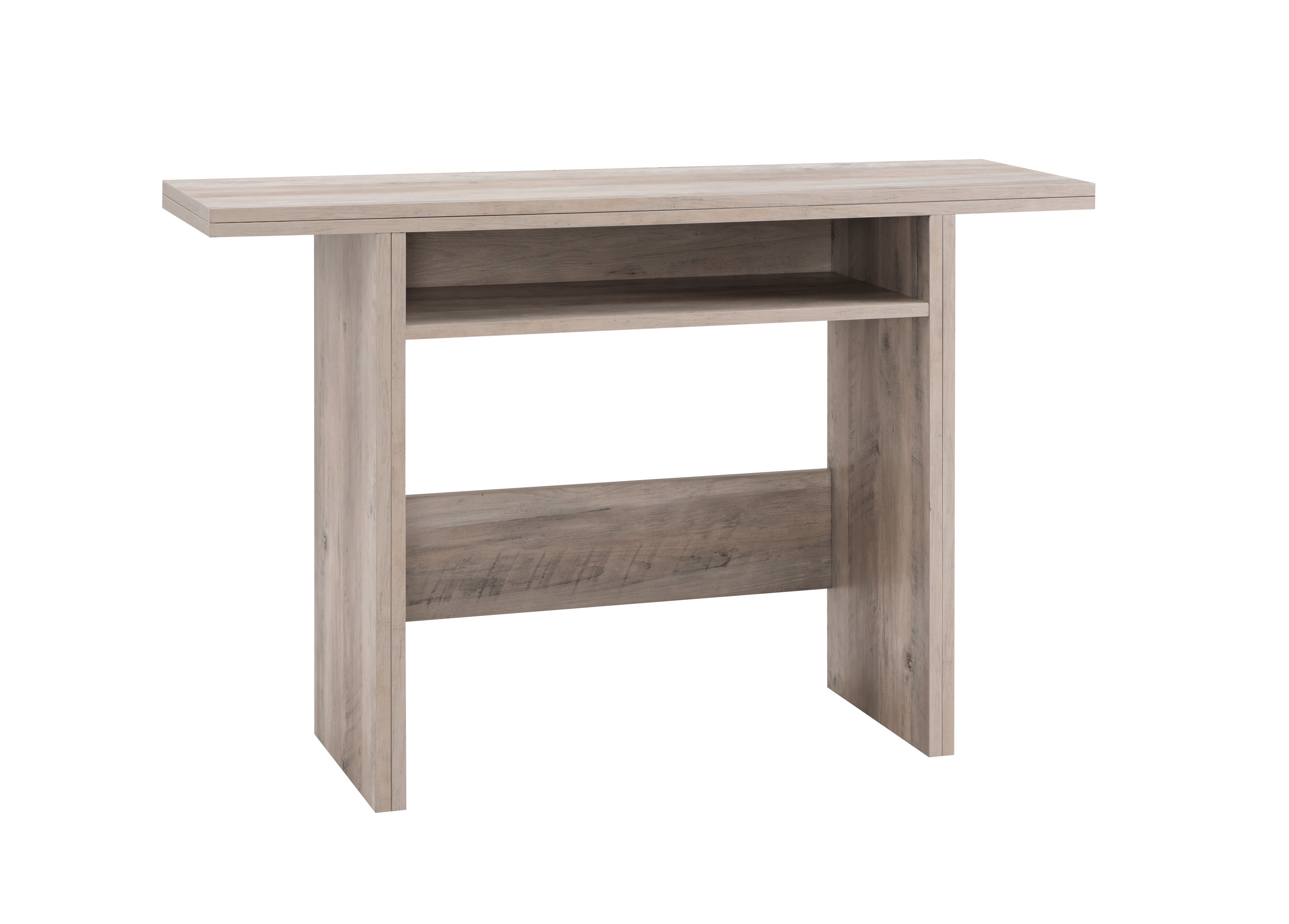 Gramercy Way Grey Wash Office Desk with Tucked Away Shelf