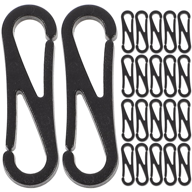 FRCOLOR DIY Plastic Hook 100pcs DIY Plastic Hook Mask Rope Hanging Hooks Hoist Buckle Rope Buckles,1.22"X0.35"X0.08"