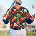 thumbnail image 5 of Lsque Strawberry2 Pattern Mens Polo Golf Shirts Funny Graphics Shorts Sleeve Button Shirts Baseball T-shirt-Large, 5 of 7