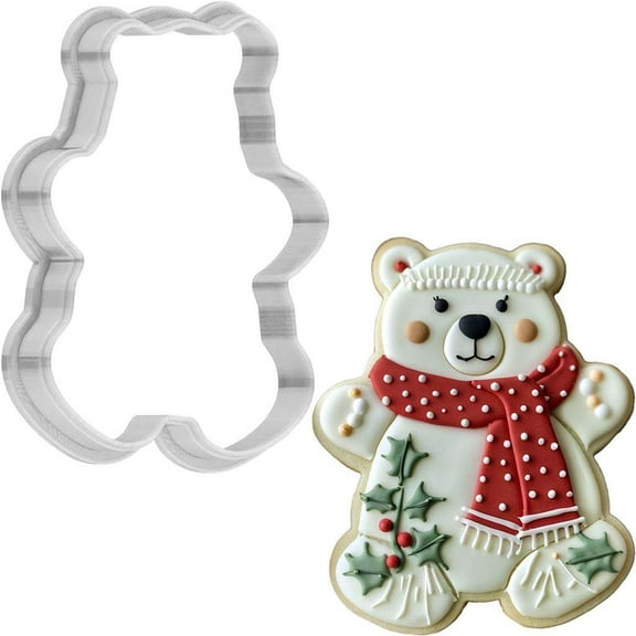 Christmas Polar Bear Cookie Cutter 4 Inch Made in USA by WONDERTORY