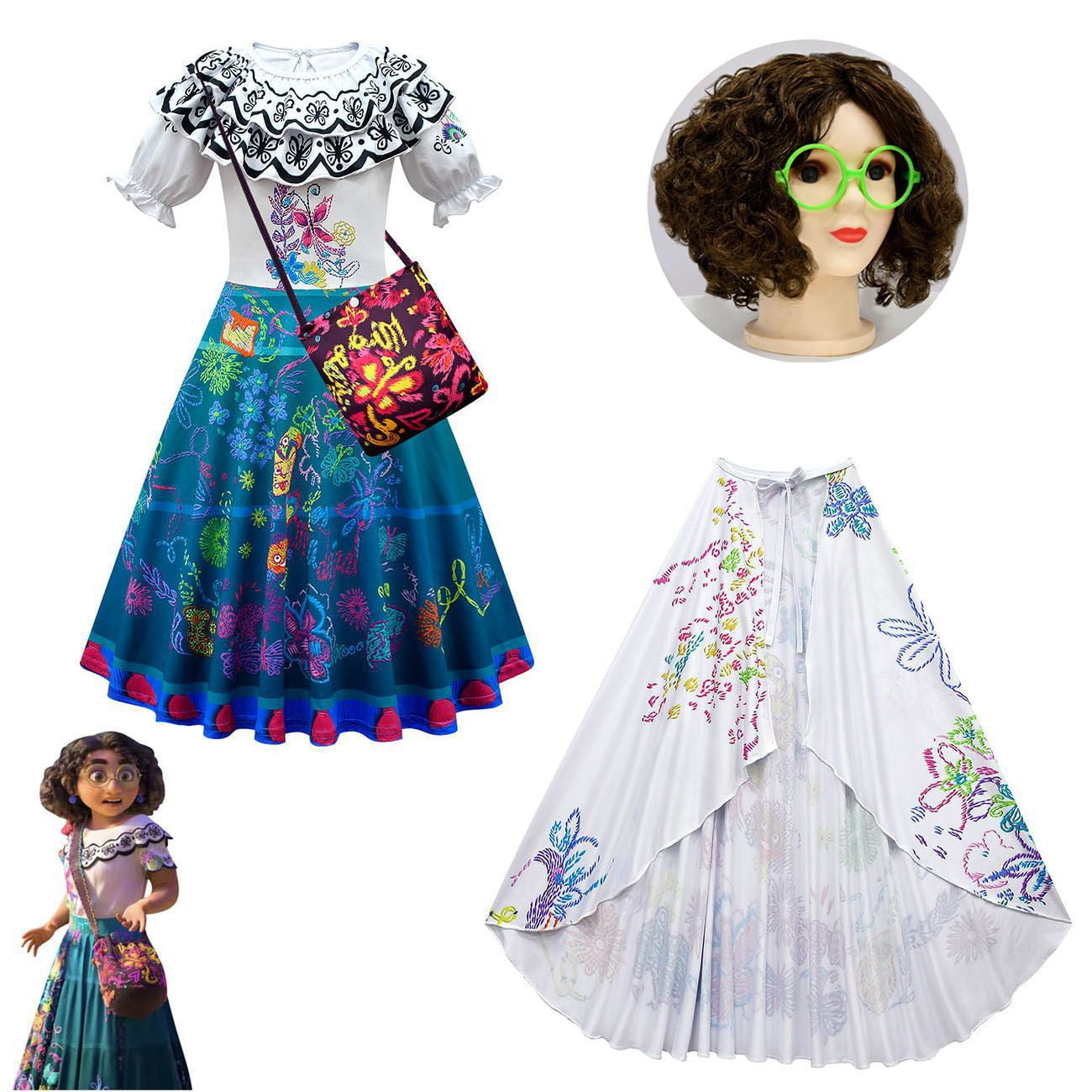 Encanto Princess Mirabel Girls Cosplay Fancy Dress Up Costume Kids