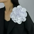 thumbnail image 3 of Elegant Satin Rose Camellia Flower Brooch Large Lapel Pin for Women Wedding Party Dress Accessories Fashionable Floral, 3 of 5