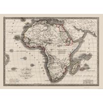 Historic Map - Africa - Monin 1839 - 31.53 x 23 - Vintage Wall Art