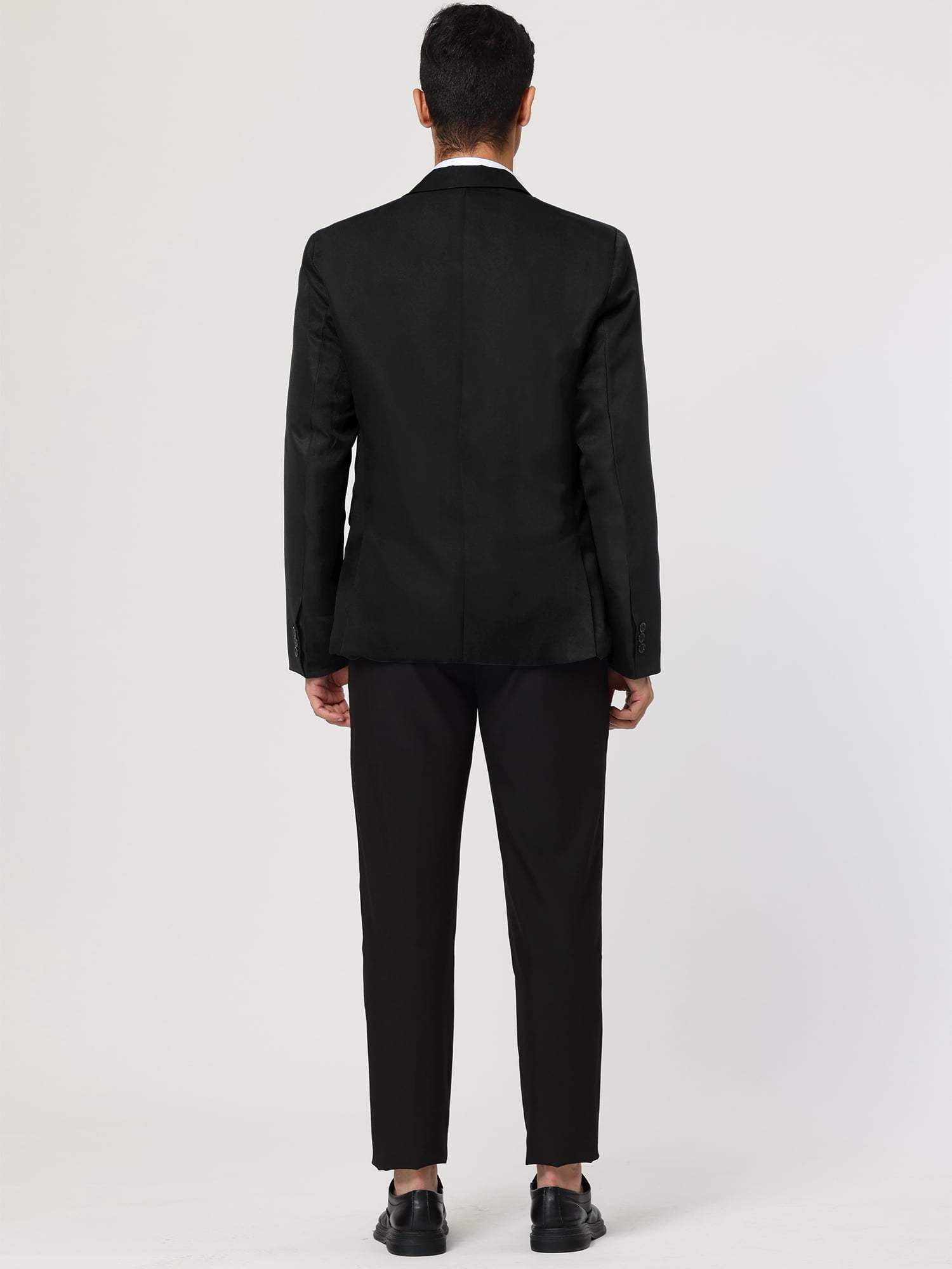 Unique Bargains Men's Business Slim Fit Sports Coats One Button Formal Blazers S Black
