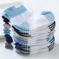 thumbnail image 3 of 6 Pairs Color Random Baby Cotton Socks Breathable Elastic Infant Toddler Crew Socks, Splice Color, Boy, 1-3 Years Old, 3 of 9