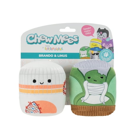 Chew Mees by Original Squishmallows - 3.5 inch Brando Shoe + Linus Sock Plush Pet Toy 2-Pack
