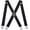 Black, variant on Men's Suspenders 1.4" Wide Adjustable Elastic X Back Style Suspenders With Strong Metal Clips
