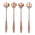 thumbnail image 1 of 4PCS Mixing Spoons Flower Gold Spoons Heart Shaped Coffee Spoons Stainless Steel Long Handle Desert Scoops Ice Tea Spoons 7.1in#3, 1 of 8