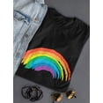 thumbnail image 3 of Brush Strokes Rainbow  Women Black T-Shirt, Female x-Large, 3 of 4