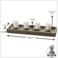 thumbnail image 3 of Tribeca Plank Tray, Votive 4 Candelabra, Mantles or Centerpiece Placement, Handmade, Wood and Metal, 20.75 inches, 3 of 7