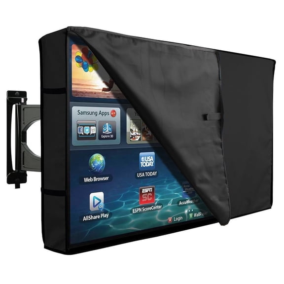 46"-48"Outdoor TV Cover LED Flat Screen Protector Television Weatherproof Dustproof Protect with Remote Pocket,29"x46.5"x5"