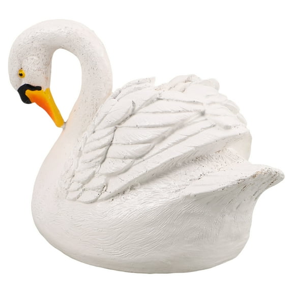 UPOUART White Resin Swan Statue Outdoor Weather Resistant Garden Decor Elegant Home
