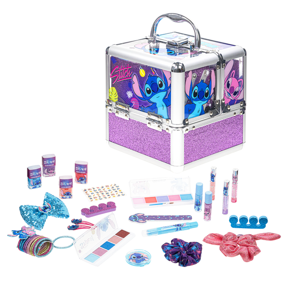 Stitch Beauty Deluxe Train Case, Make Up for Girls, Ages 3 , by Townley Girl