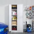 thumbnail image 5 of Dolonm Garage Storage Cabinet, 71"H Tall Cabinets Metal Tool with Doors and 4 Adjustable Shelves, Locking Cabinet for Garage Storage Systems, Home Office, Classroom, Pantry, White, 5 of 14