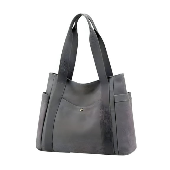 GASTROPOD Women's Canvas Tote Handbags Multi-pocket Retro Casual Shoulder Bag Top Handle Satchel Tote Purse Canvas Tote Bag, Gray