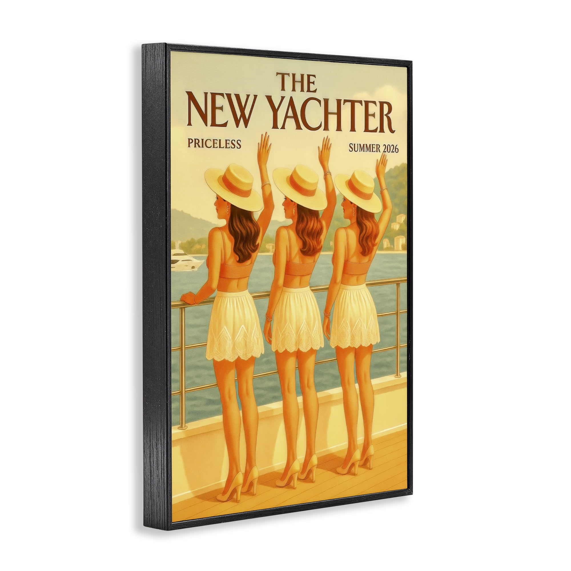 Stupell Industries Magazine Parody Fashion Trio Black Framed Giclee Art, design by Grotto Studios