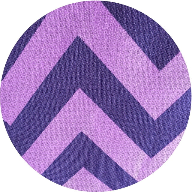 Ahgly Company Machine Washable Indoor Round Transitional Purple Amethyst Purple Area Rugs, 5' Round