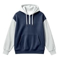 thumbnail image 4 of Curuila Mens Hoodies Pullover With Pocket Half Zip Long Sleeve Hooded Color Block Sweatshirt For Men Loose Fit Fashionable Soft Tops Blue1 Size 2Xl, 4 of 4
